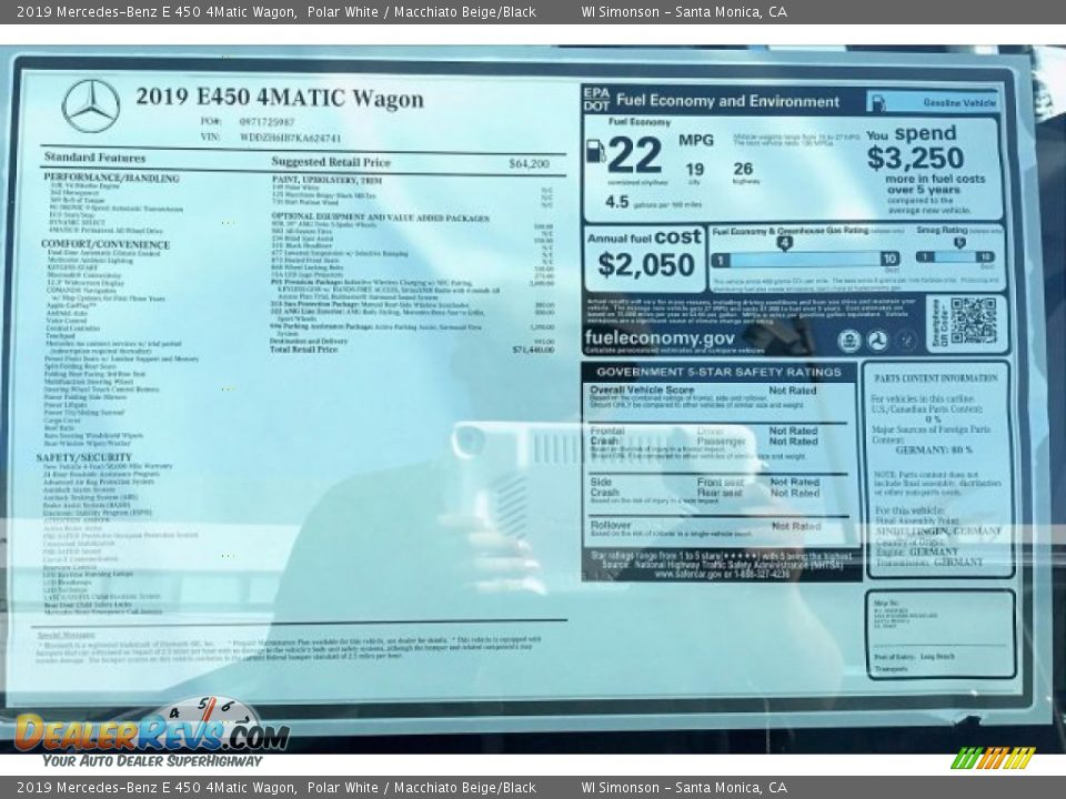 2019 Mercedes-Benz E 450 4Matic Wagon Polar White / Macchiato Beige/Black Photo #11