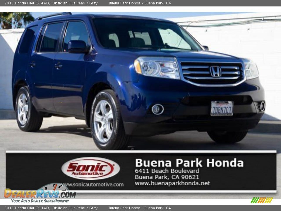 2013 Honda Pilot EX 4WD Obsidian Blue Pearl / Gray Photo #1
