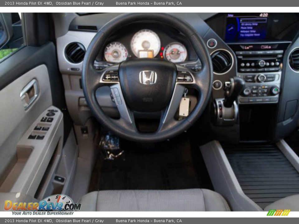 2013 Honda Pilot EX 4WD Obsidian Blue Pearl / Gray Photo #5