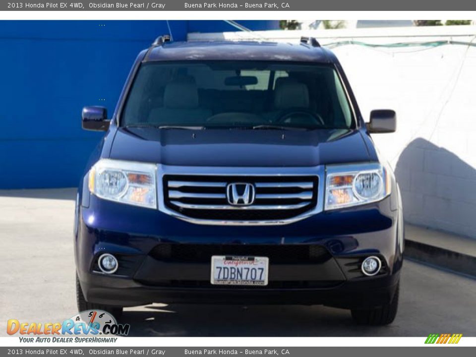 2013 Honda Pilot EX 4WD Obsidian Blue Pearl / Gray Photo #7