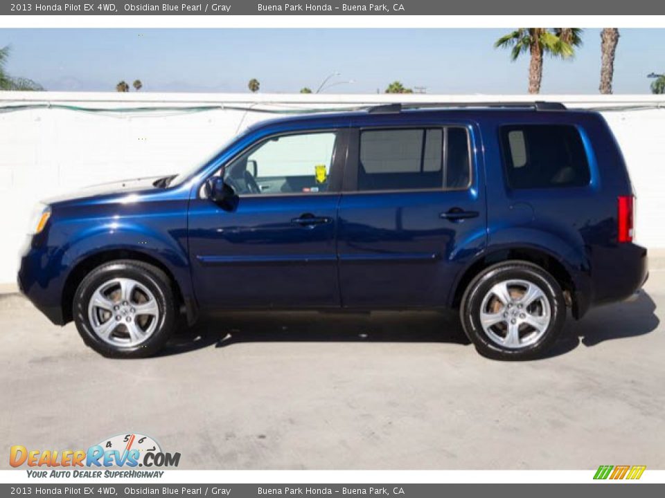 2013 Honda Pilot EX 4WD Obsidian Blue Pearl / Gray Photo #8