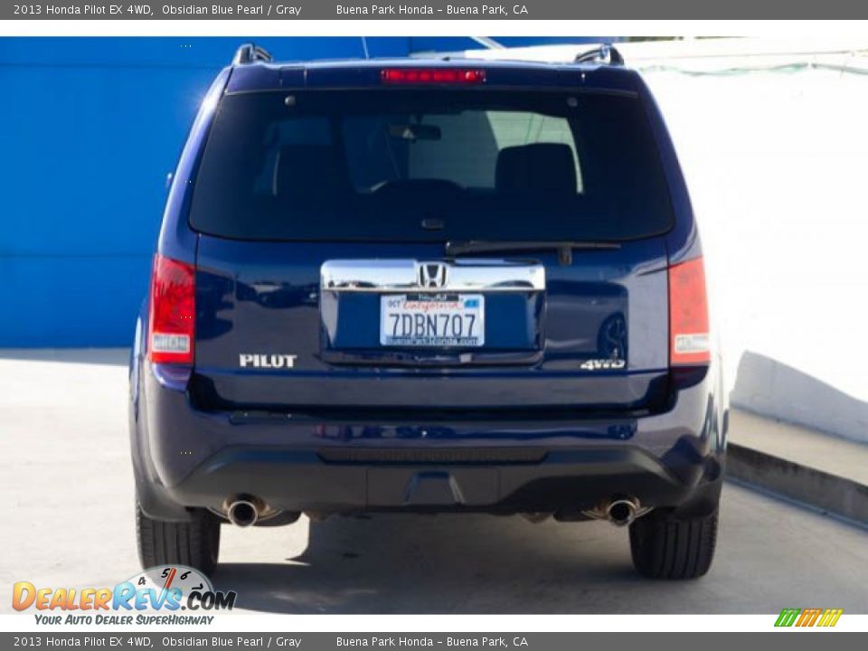 2013 Honda Pilot EX 4WD Obsidian Blue Pearl / Gray Photo #9