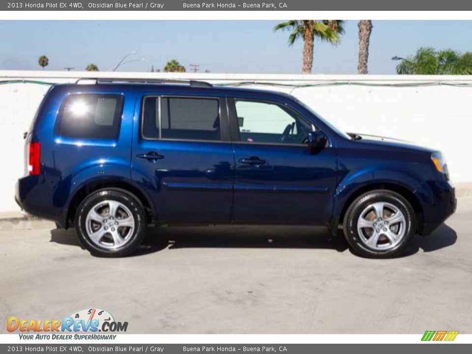 2013 Honda Pilot EX 4WD Obsidian Blue Pearl / Gray Photo #12
