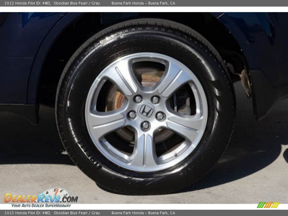2013 Honda Pilot EX 4WD Obsidian Blue Pearl / Gray Photo #34