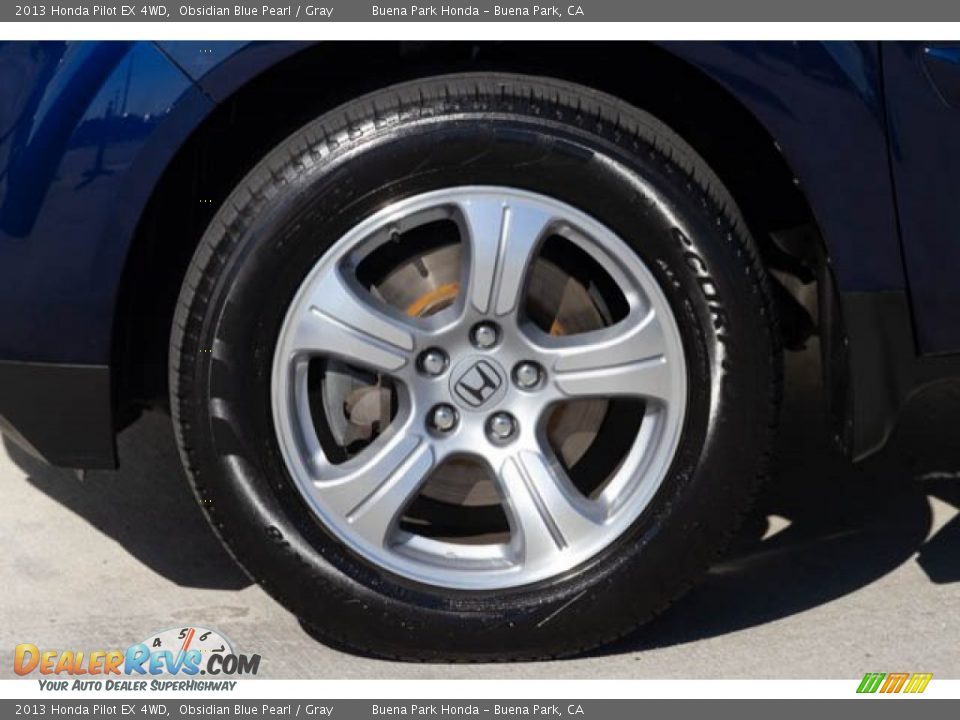 2013 Honda Pilot EX 4WD Obsidian Blue Pearl / Gray Photo #35