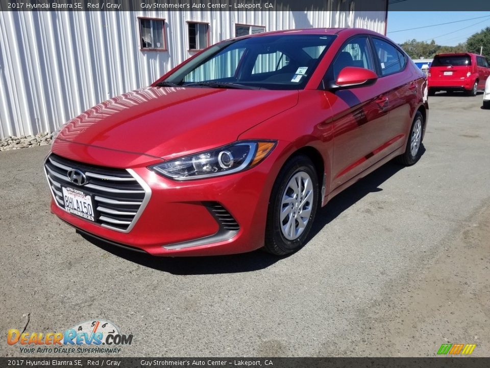 2017 Hyundai Elantra SE Red / Gray Photo #2