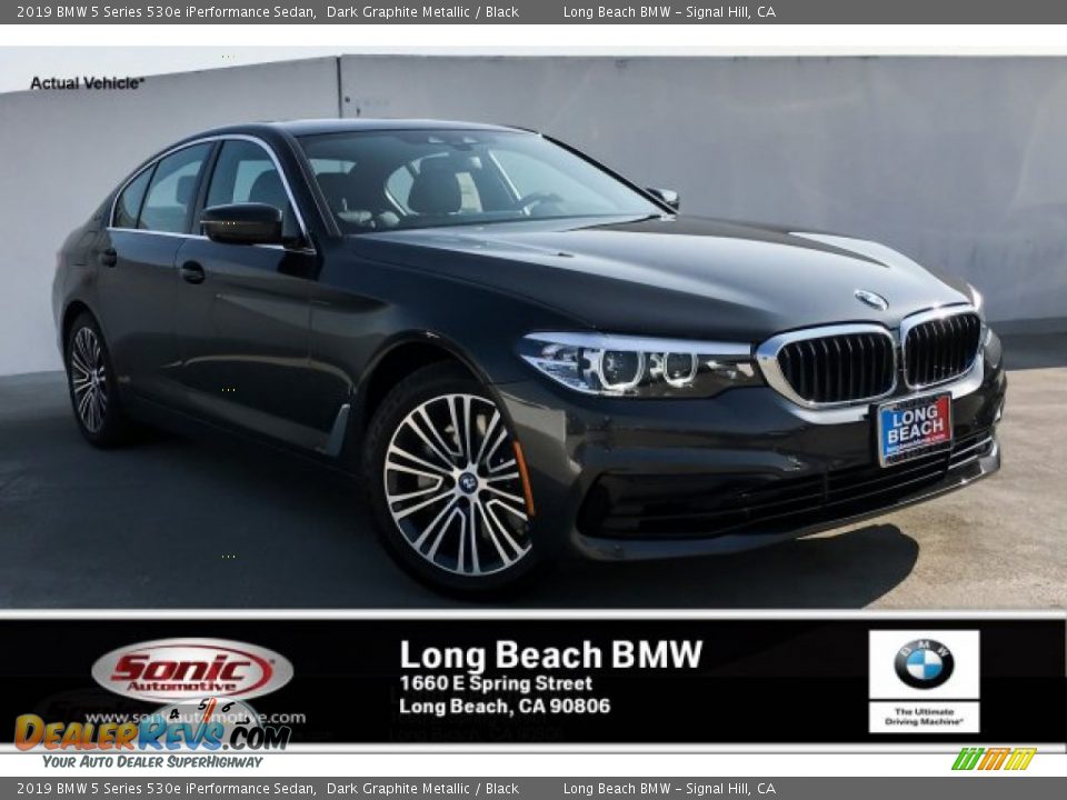 2019 BMW 5 Series 530e iPerformance Sedan Dark Graphite Metallic / Black Photo #1