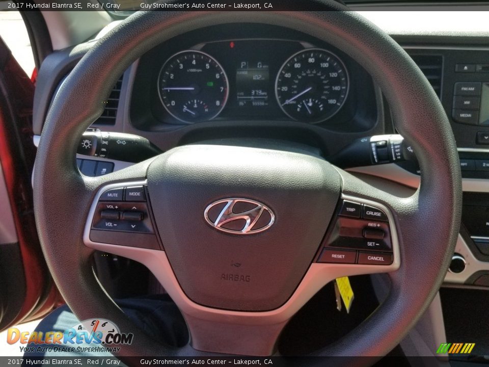 2017 Hyundai Elantra SE Red / Gray Photo #12