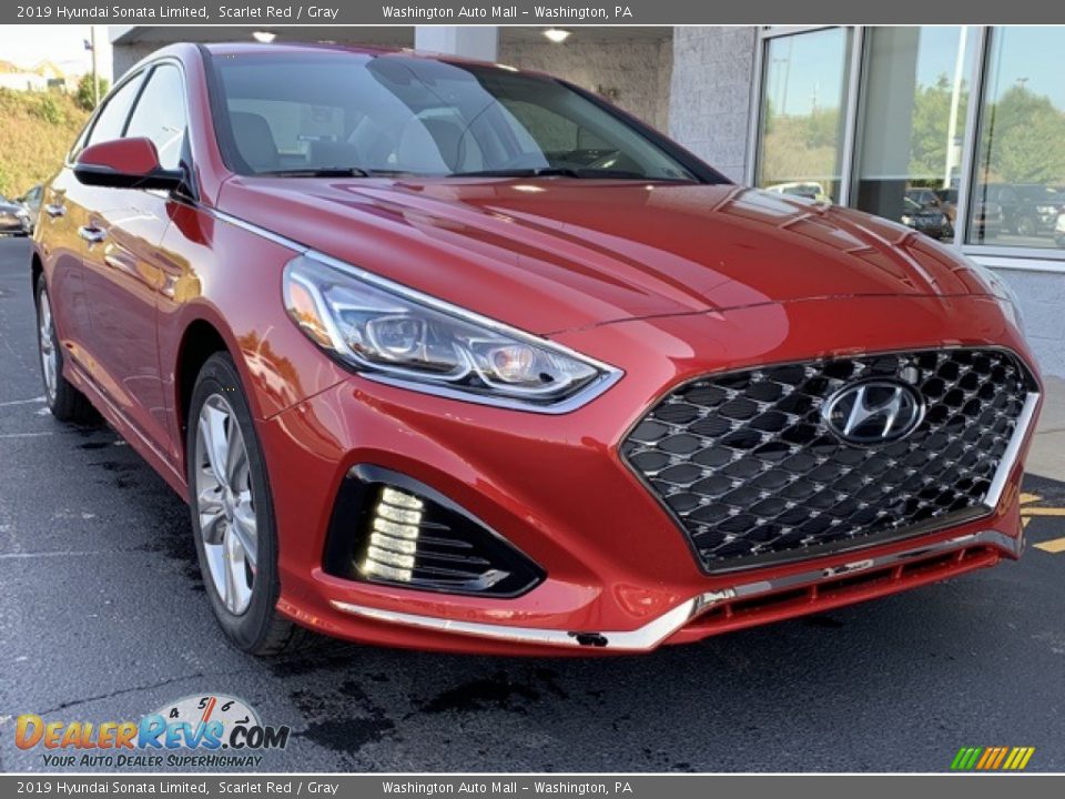 2019 Hyundai Sonata Limited Scarlet Red / Gray Photo #1