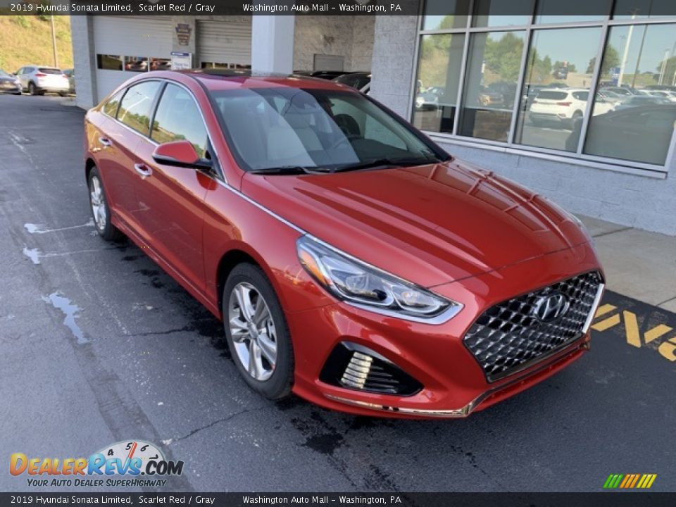 2019 Hyundai Sonata Limited Scarlet Red / Gray Photo #2