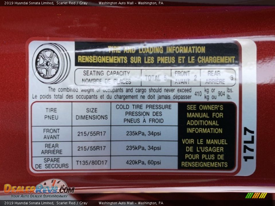 2019 Hyundai Sonata Limited Scarlet Red / Gray Photo #9