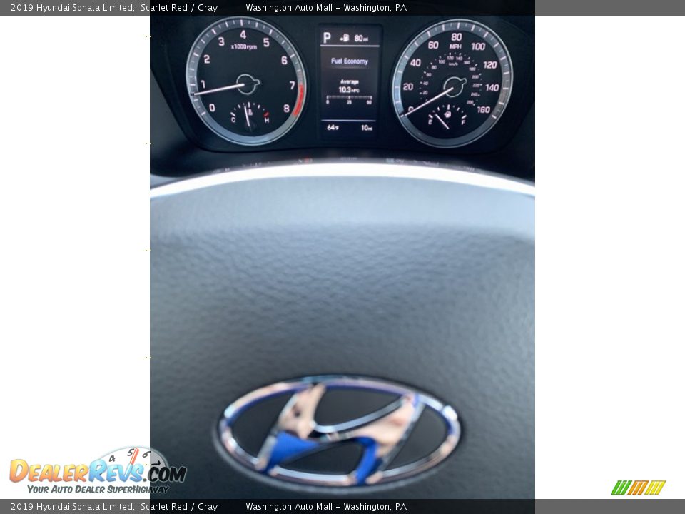 2019 Hyundai Sonata Limited Scarlet Red / Gray Photo #32