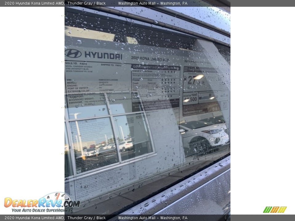 2020 Hyundai Kona Limited AWD Thunder Gray / Black Photo #16