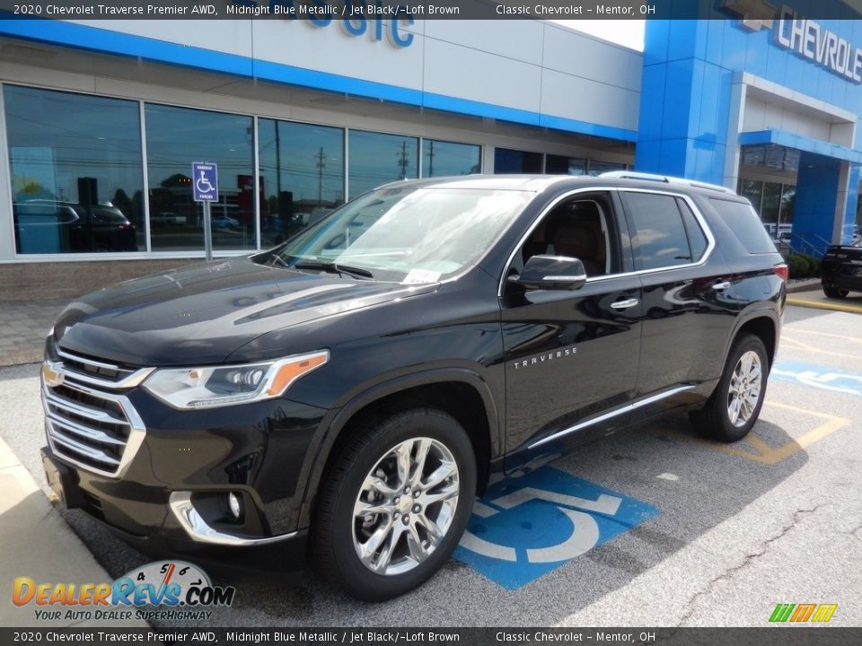 2020 Chevrolet Traverse Premier AWD Midnight Blue Metallic / Jet Black/­Loft Brown Photo #1