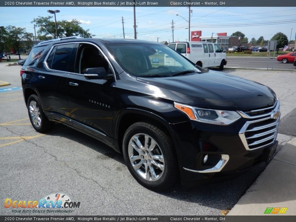 2020 Chevrolet Traverse Premier AWD Midnight Blue Metallic / Jet Black/­Loft Brown Photo #3