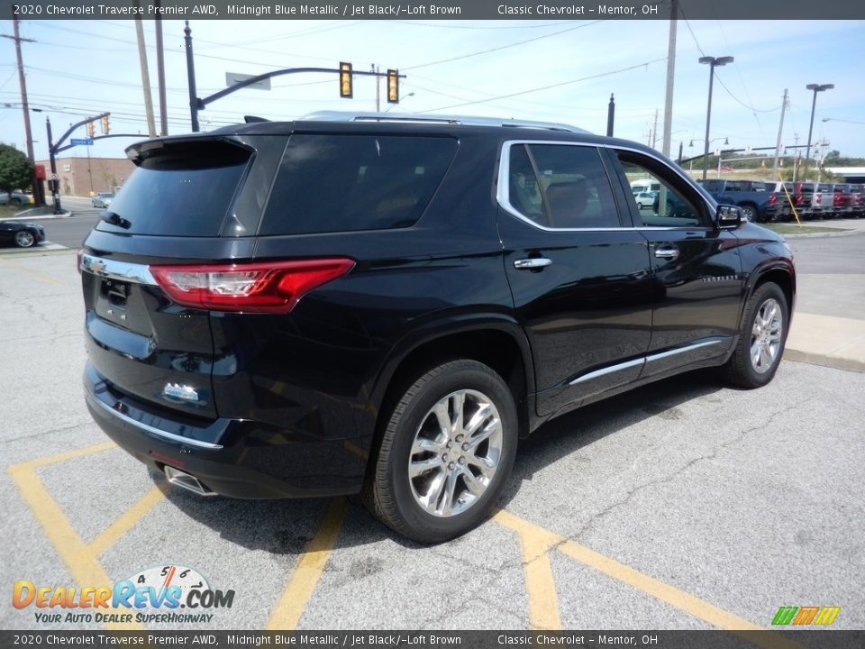 2020 Chevrolet Traverse Premier AWD Midnight Blue Metallic / Jet Black/­Loft Brown Photo #4