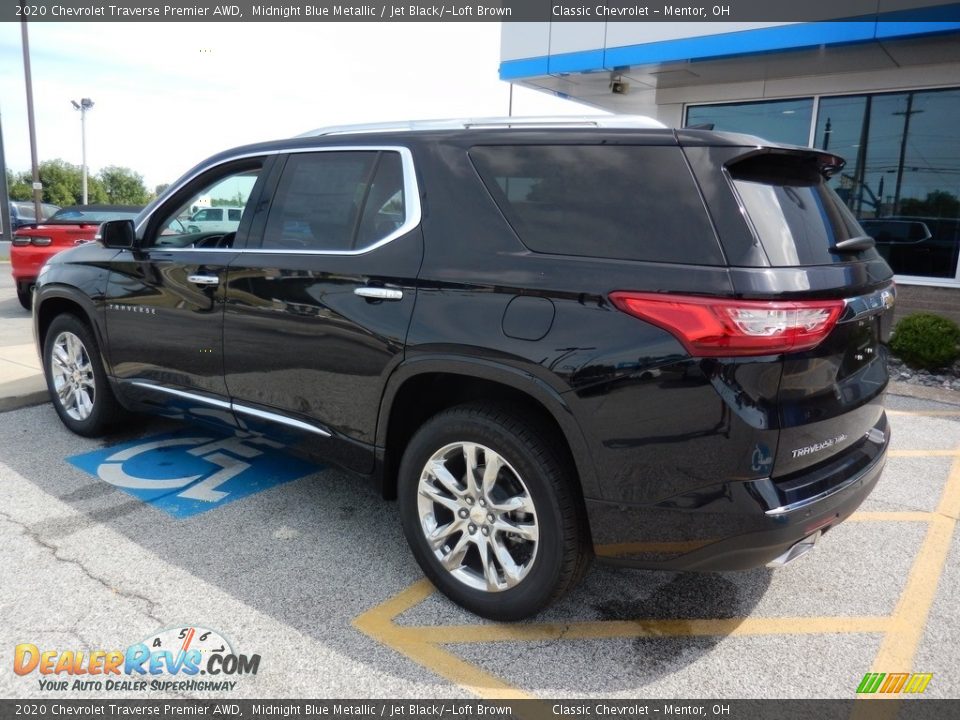 2020 Chevrolet Traverse Premier AWD Midnight Blue Metallic / Jet Black/­Loft Brown Photo #5