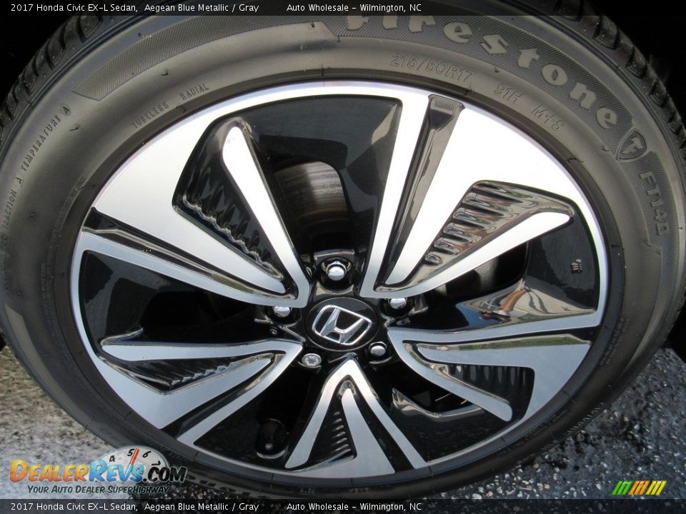 2017 Honda Civic EX-L Sedan Aegean Blue Metallic / Gray Photo #7