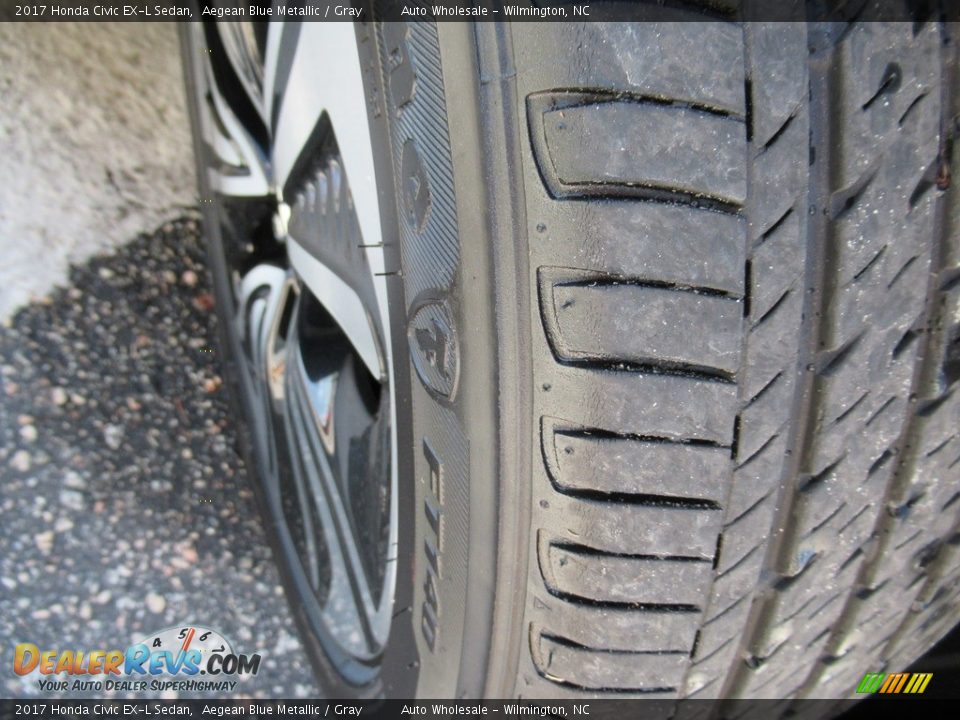 2017 Honda Civic EX-L Sedan Aegean Blue Metallic / Gray Photo #8