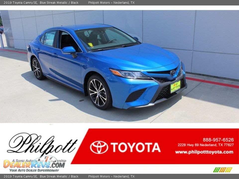 2019 Toyota Camry SE Blue Streak Metallic / Black Photo #1