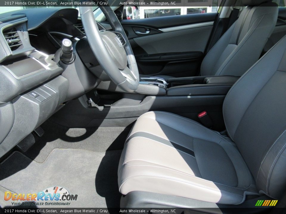 2017 Honda Civic EX-L Sedan Aegean Blue Metallic / Gray Photo #11