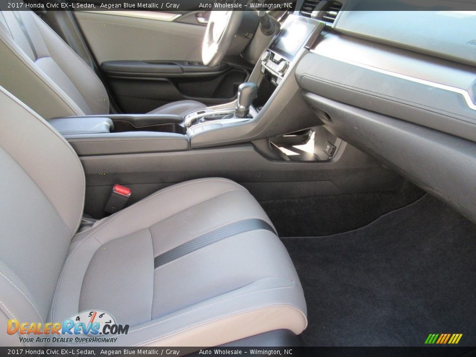 2017 Honda Civic EX-L Sedan Aegean Blue Metallic / Gray Photo #13