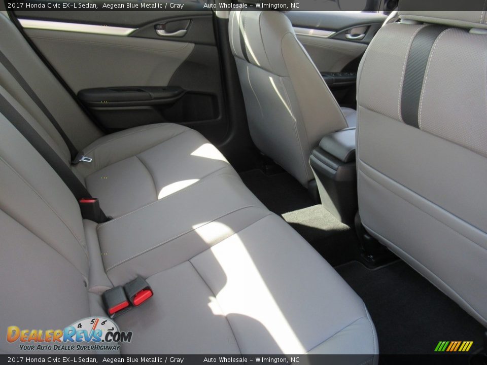 2017 Honda Civic EX-L Sedan Aegean Blue Metallic / Gray Photo #14
