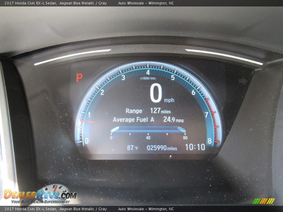 2017 Honda Civic EX-L Sedan Aegean Blue Metallic / Gray Photo #17