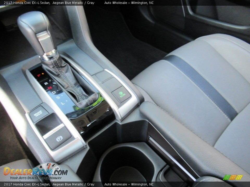2017 Honda Civic EX-L Sedan Aegean Blue Metallic / Gray Photo #20