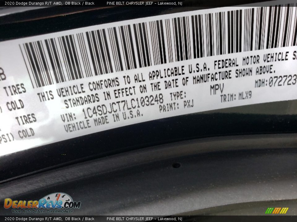 2020 Dodge Durango R/T AWD DB Black / Black Photo #9