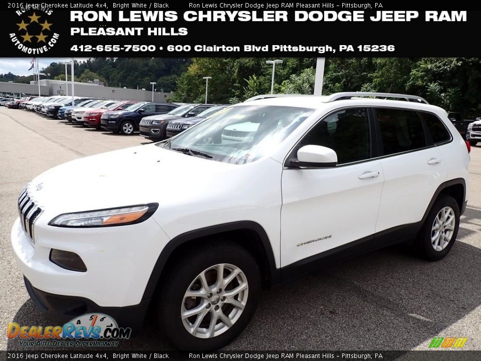 2016 Jeep Cherokee Latitude 4x4 Bright White / Black Photo #1