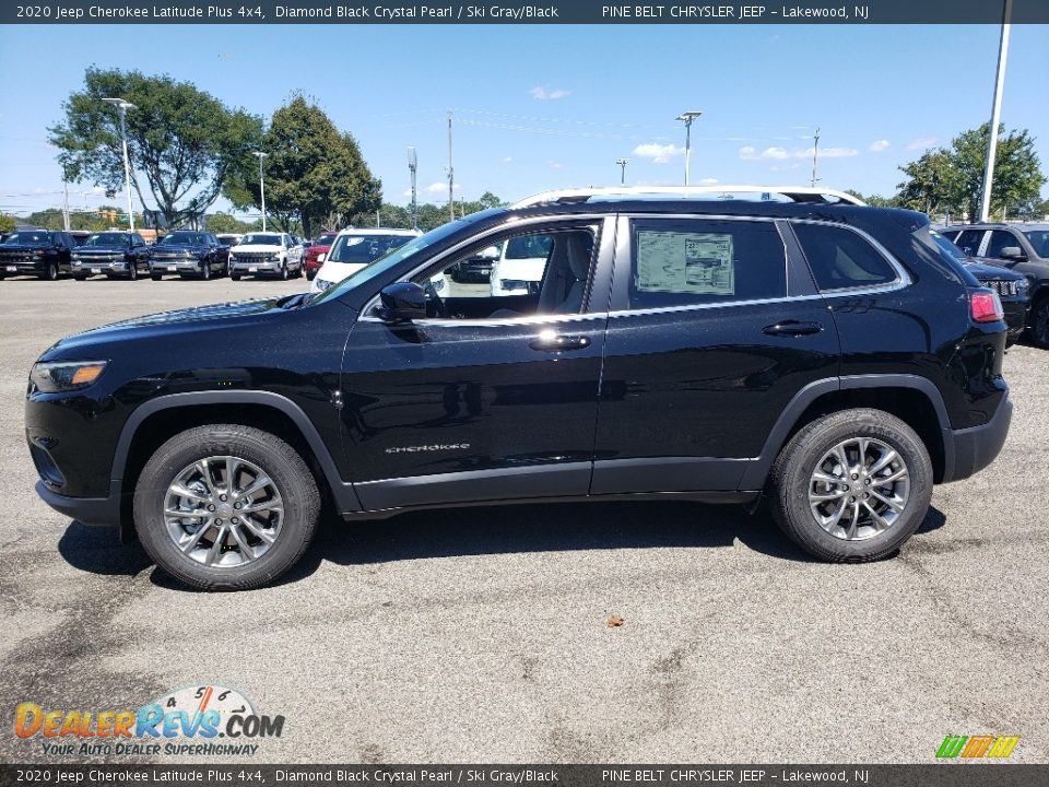 2020 Jeep Cherokee Latitude Plus 4x4 Diamond Black Crystal Pearl / Ski Gray/Black Photo #3