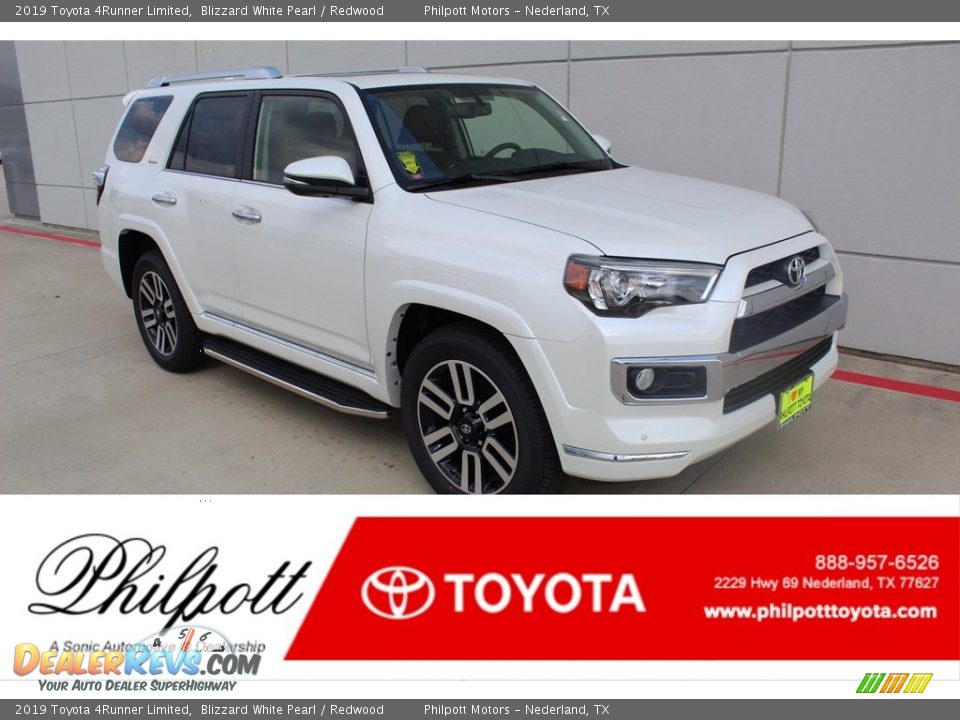 2019 Toyota 4Runner Limited Blizzard White Pearl / Redwood Photo #1
