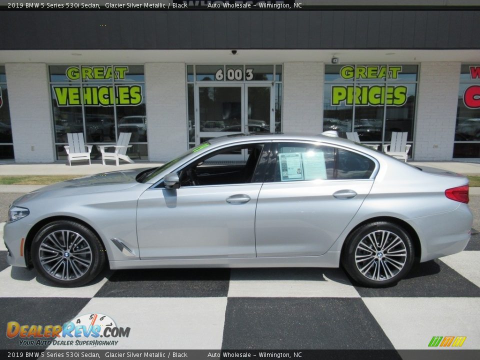 2019 BMW 5 Series 530i Sedan Glacier Silver Metallic / Black Photo #1