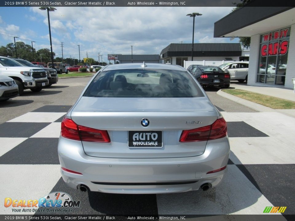 2019 BMW 5 Series 530i Sedan Glacier Silver Metallic / Black Photo #4