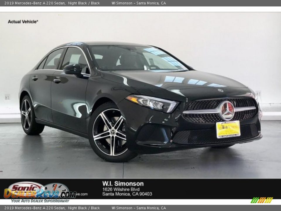 2019 Mercedes-Benz A 220 Sedan Night Black / Black Photo #1