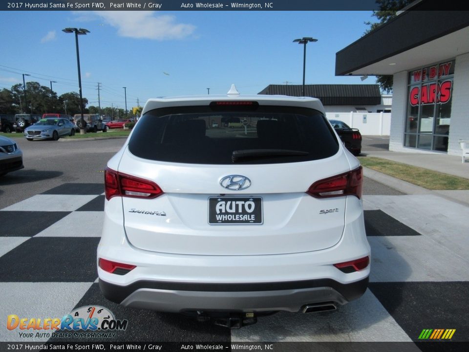 2017 Hyundai Santa Fe Sport FWD Pearl White / Gray Photo #4