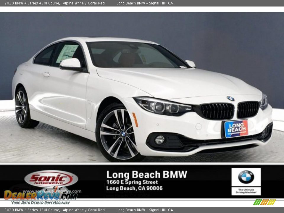 2020 BMW 4 Series 430i Coupe Alpine White / Coral Red Photo #1