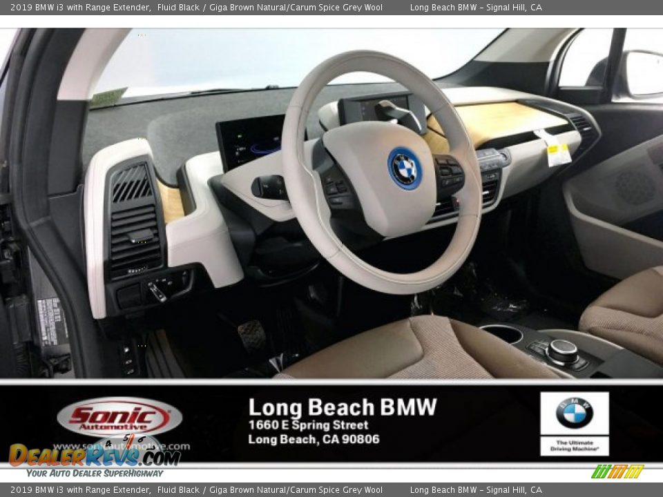 2019 BMW i3 with Range Extender Fluid Black / Giga Brown Natural/Carum Spice Grey Wool Photo #4