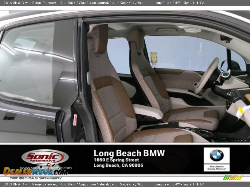 2019 BMW i3 with Range Extender Fluid Black / Giga Brown Natural/Carum Spice Grey Wool Photo #7