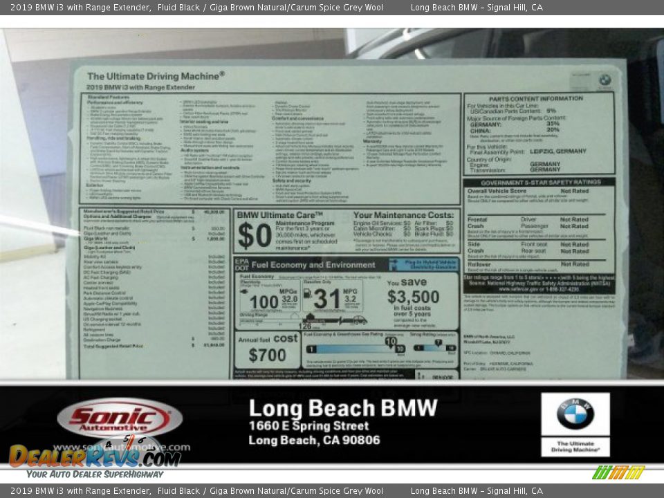 2019 BMW i3 with Range Extender Fluid Black / Giga Brown Natural/Carum Spice Grey Wool Photo #10