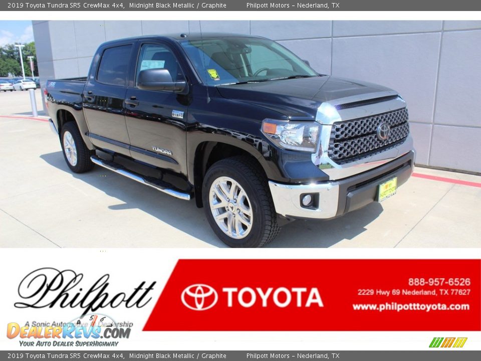 2019 Toyota Tundra SR5 CrewMax 4x4 Midnight Black Metallic / Graphite Photo #1
