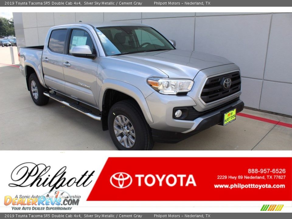 2019 Toyota Tacoma SR5 Double Cab 4x4 Silver Sky Metallic / Cement Gray Photo #1