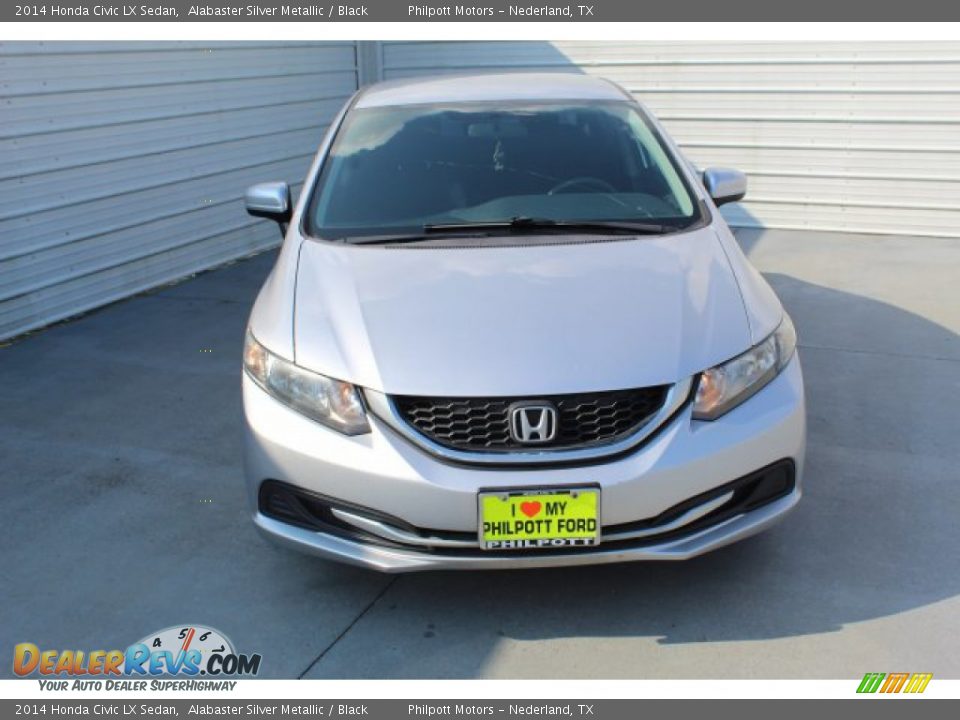2014 Honda Civic LX Sedan Alabaster Silver Metallic / Black Photo #3