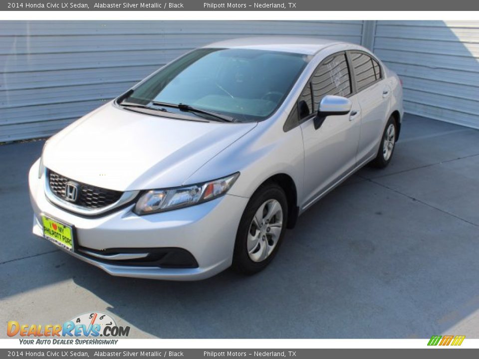 2014 Honda Civic LX Sedan Alabaster Silver Metallic / Black Photo #4