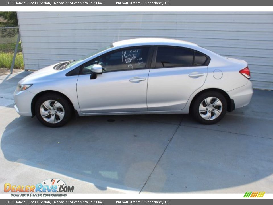 2014 Honda Civic LX Sedan Alabaster Silver Metallic / Black Photo #6