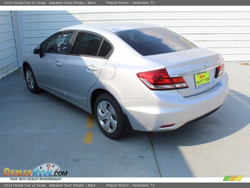 2014 Honda Civic LX Sedan Alabaster Silver Metallic / Black Photo #7