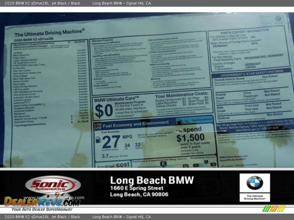 2020 BMW X2 sDrive28i Jet Black / Black Photo #10