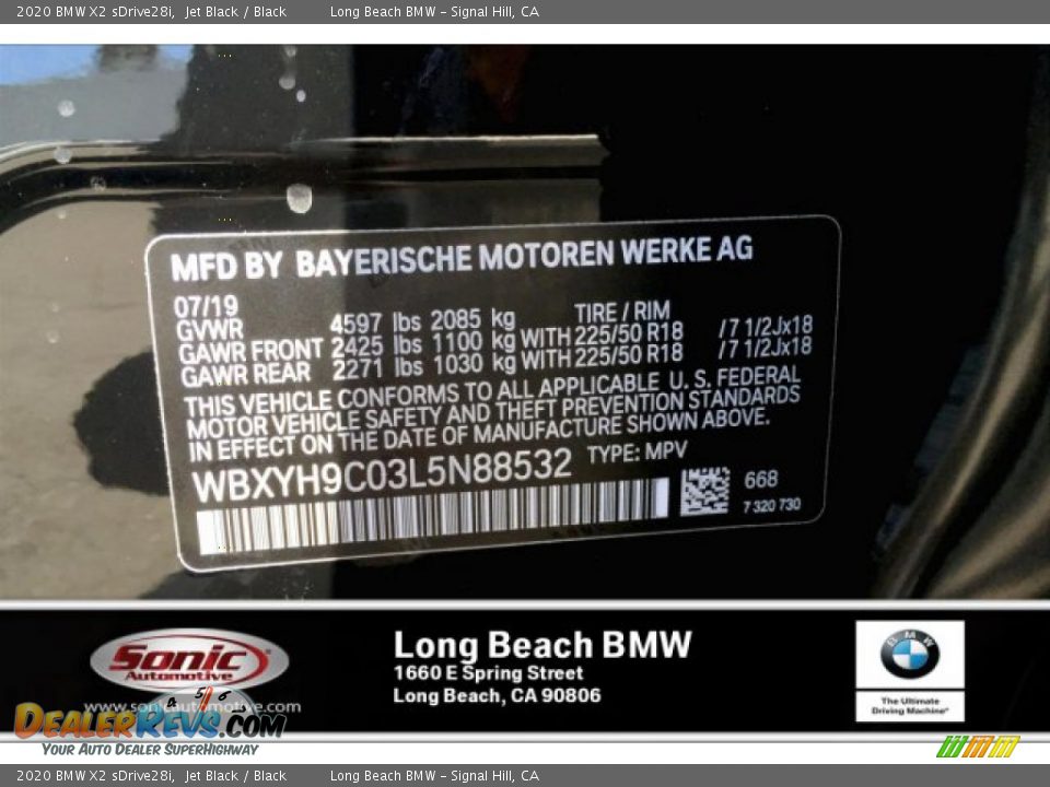 2020 BMW X2 sDrive28i Jet Black / Black Photo #11