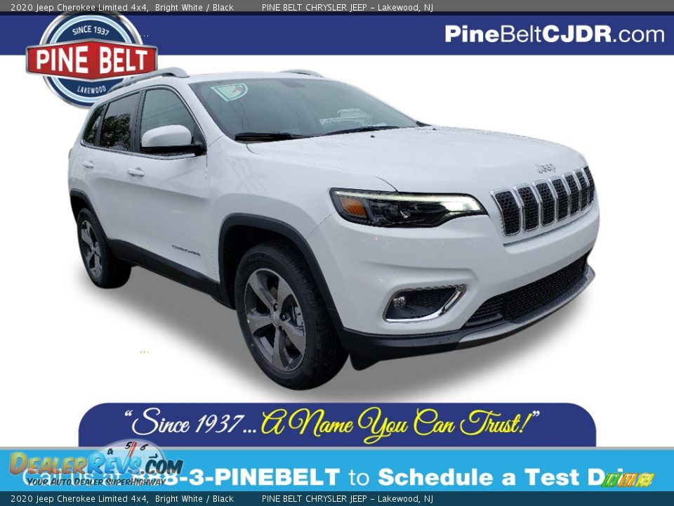 2020 Jeep Cherokee Limited 4x4 Bright White / Black Photo #1